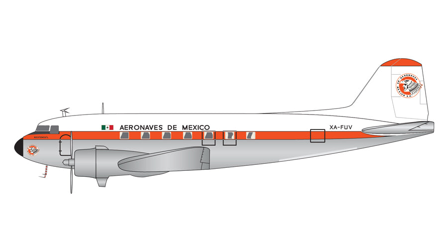 Aeronaves de México Aeromexico Douglas DC-3 XA-FUV (polished belly)