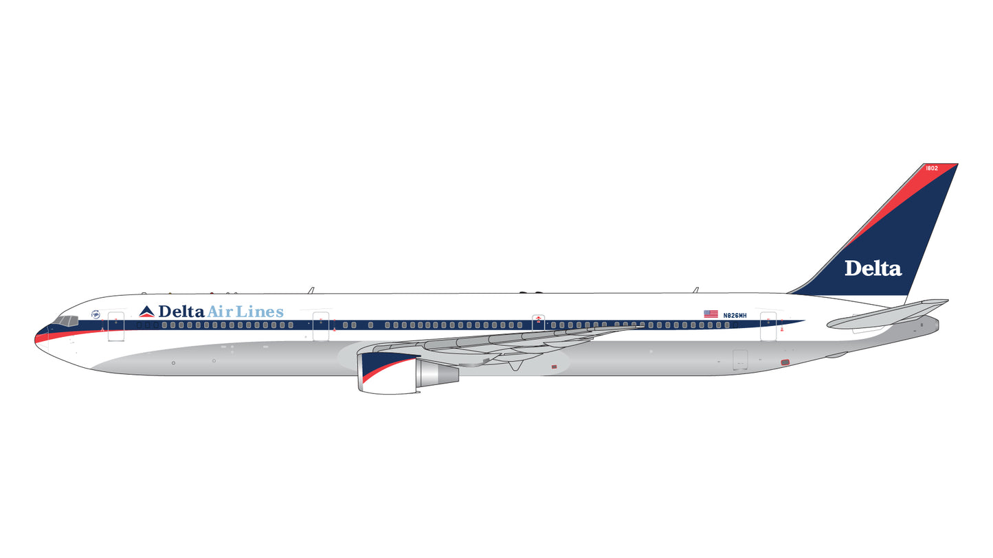 New Mould! Delta Airlines Boeing 767-400ER Raked Wingtips N826MH Interim Livery Gemini Jets GJDAL2151