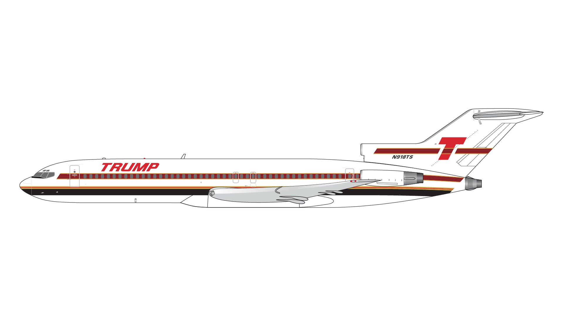 Trump Shuttle Boeing 727-200 N918TS Gemini Jets GJTPS2176 – Flyman Models